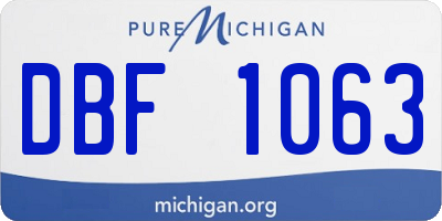 MI license plate DBF1063