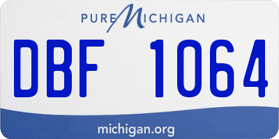 MI license plate DBF1064
