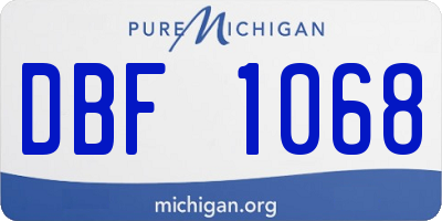 MI license plate DBF1068