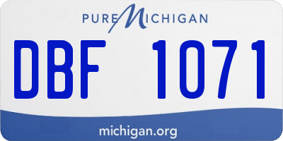 MI license plate DBF1071