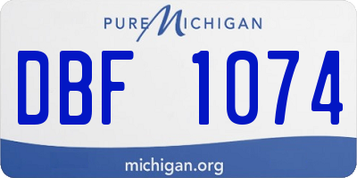 MI license plate DBF1074