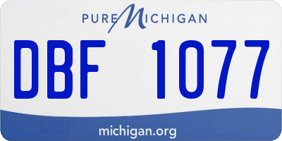 MI license plate DBF1077