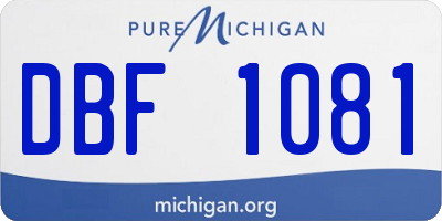 MI license plate DBF1081