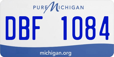 MI license plate DBF1084