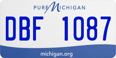 MI license plate DBF1087