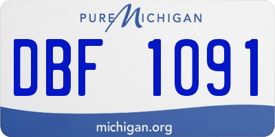 MI license plate DBF1091