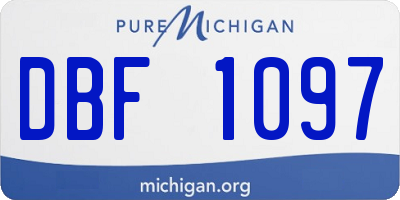 MI license plate DBF1097