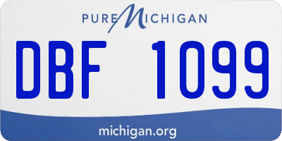 MI license plate DBF1099