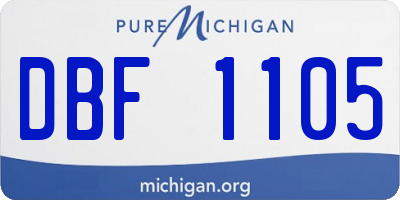 MI license plate DBF1105