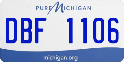 MI license plate DBF1106