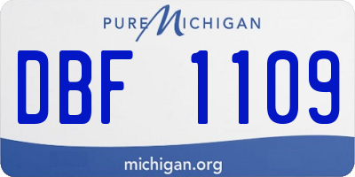 MI license plate DBF1109