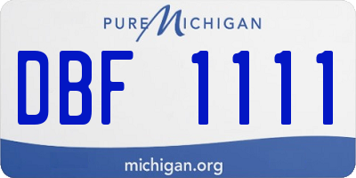 MI license plate DBF1111