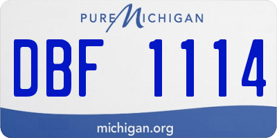 MI license plate DBF1114