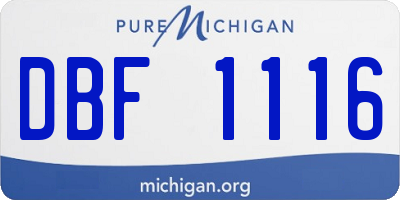 MI license plate DBF1116