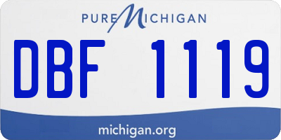MI license plate DBF1119