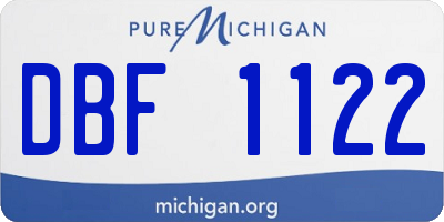 MI license plate DBF1122