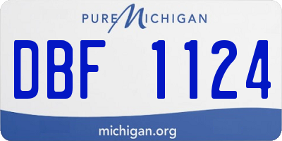 MI license plate DBF1124