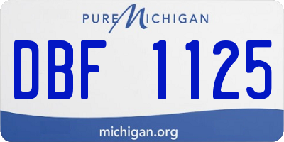 MI license plate DBF1125