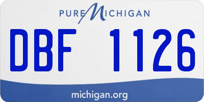 MI license plate DBF1126