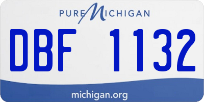 MI license plate DBF1132