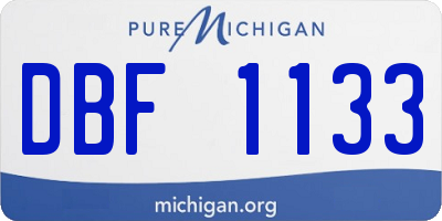 MI license plate DBF1133