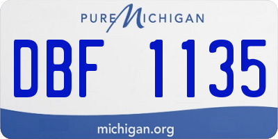 MI license plate DBF1135