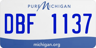 MI license plate DBF1137