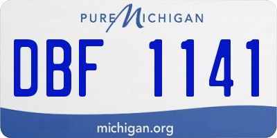 MI license plate DBF1141