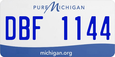 MI license plate DBF1144