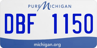 MI license plate DBF1150