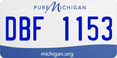 MI license plate DBF1153