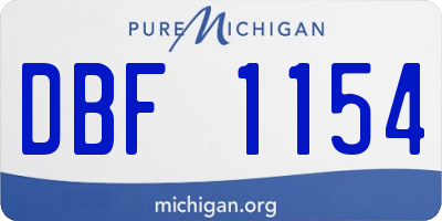 MI license plate DBF1154