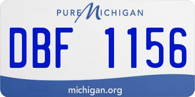 MI license plate DBF1156