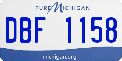MI license plate DBF1158