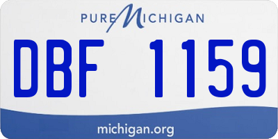 MI license plate DBF1159