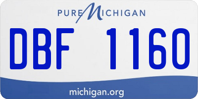 MI license plate DBF1160