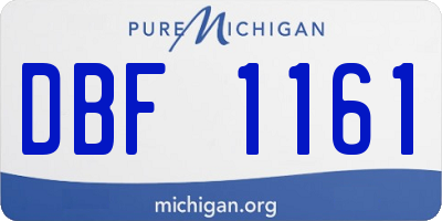 MI license plate DBF1161