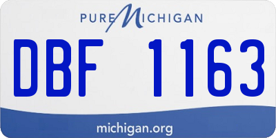 MI license plate DBF1163