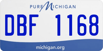 MI license plate DBF1168