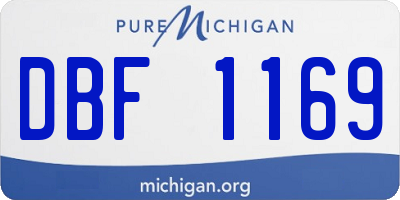 MI license plate DBF1169