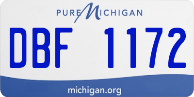 MI license plate DBF1172