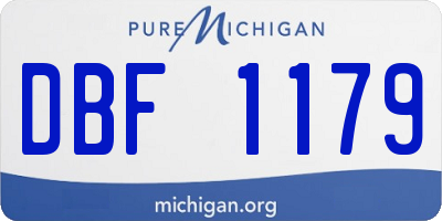 MI license plate DBF1179