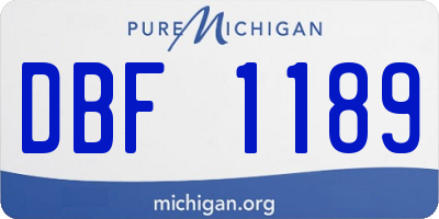 MI license plate DBF1189