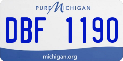 MI license plate DBF1190