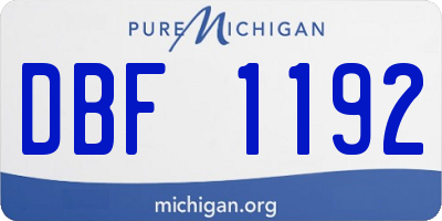 MI license plate DBF1192