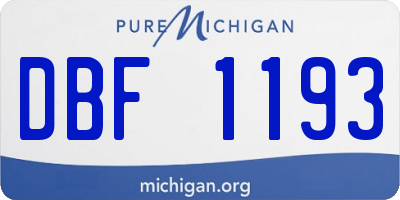 MI license plate DBF1193