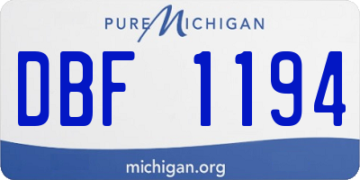 MI license plate DBF1194