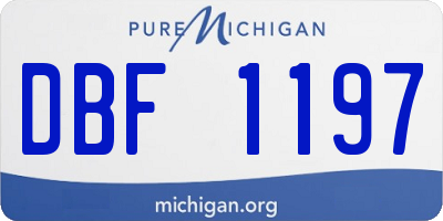 MI license plate DBF1197