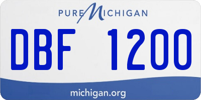 MI license plate DBF1200