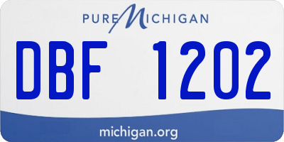 MI license plate DBF1202